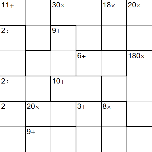 Calcudoku - Difficile