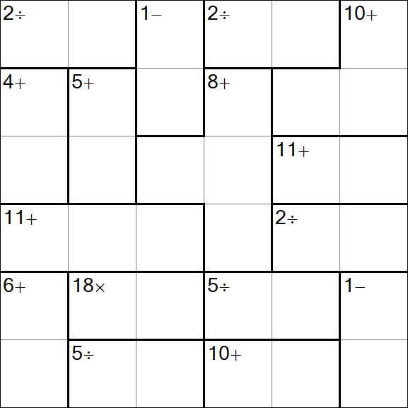Calcudoku - Difficile