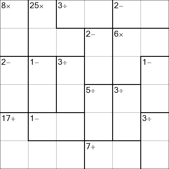 Calcudoku - Difficile