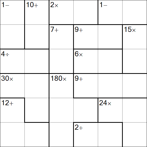 Calcudoku - Difficile