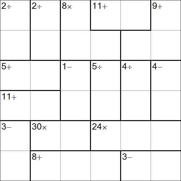 Calcudoku - Difficile