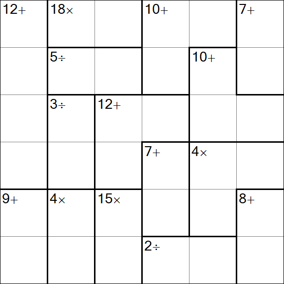 Calcudoku - Difficile
