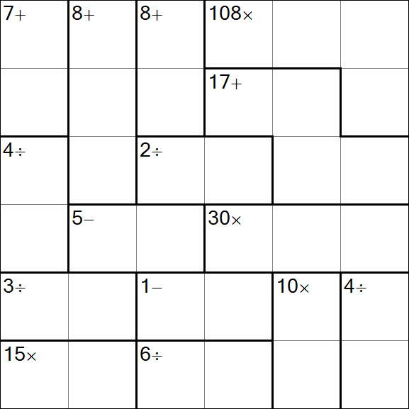 Calcudoku - Difficile