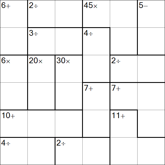 Calcudoku - Difficile