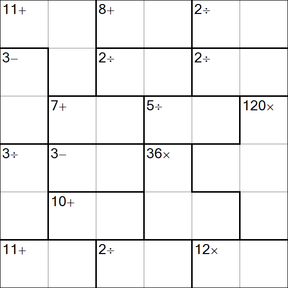 Calcudoku - Difficile