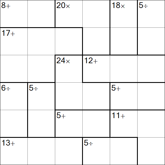 Calcudoku - Difficile