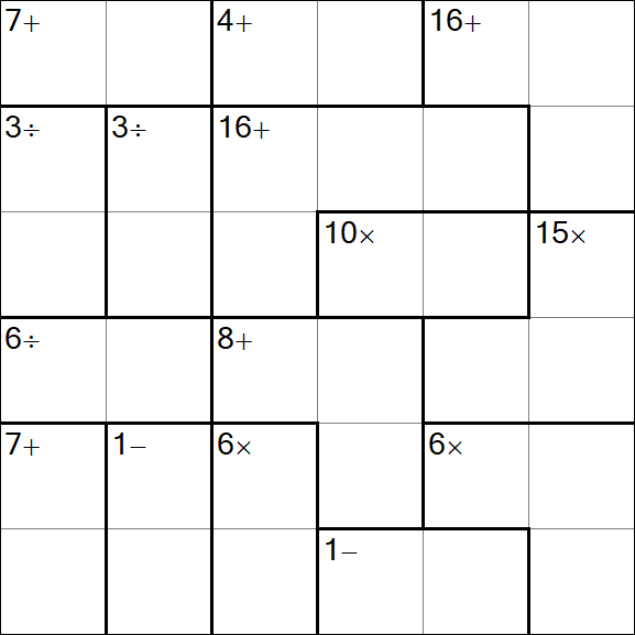 Calcudoku - Difficile