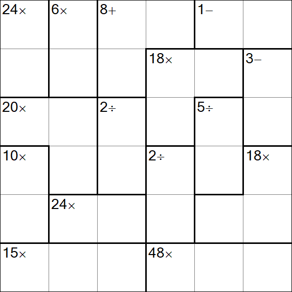 Calcudoku - Difficile