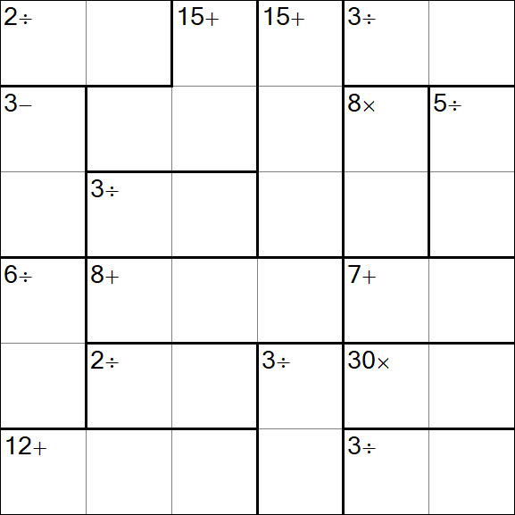 Calcudoku - Difficile