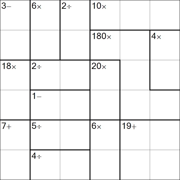 Calcudoku - Difficile