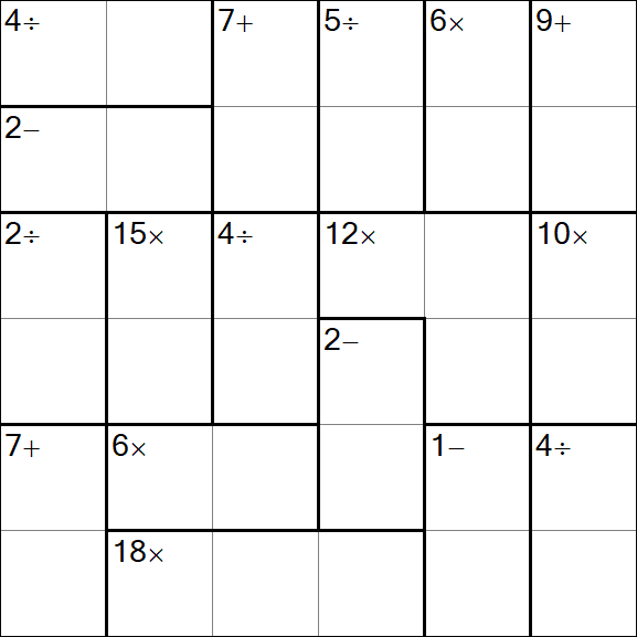 Calcudoku - Difficile