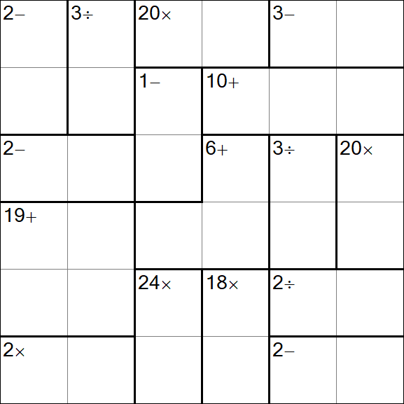 Calcudoku - Difficile