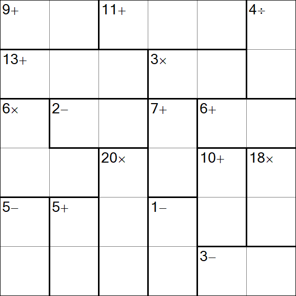 Calcudoku - Difficile