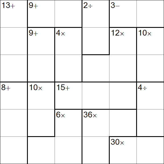 Calcudoku - Hard