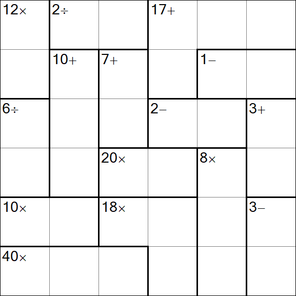 Calcudoku - Difficile