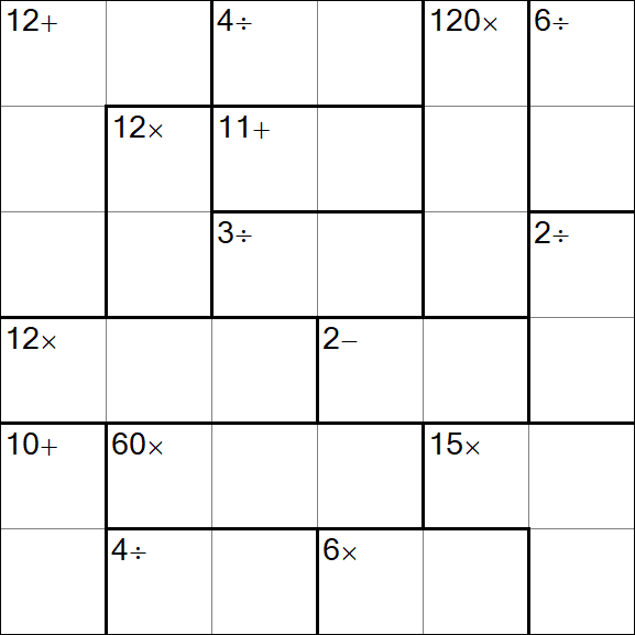 Calcudoku - Difficile