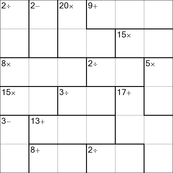 Calcudoku - Difficile