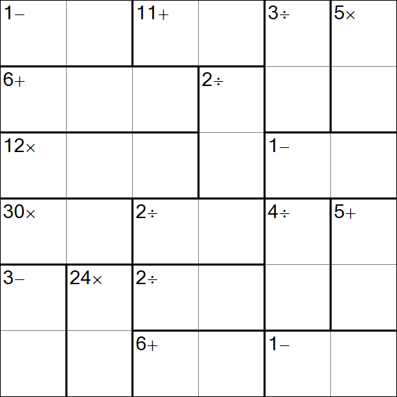 Calcudoku - Difficile