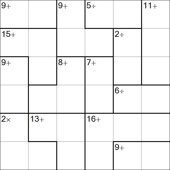 Calcudoku - Difficile