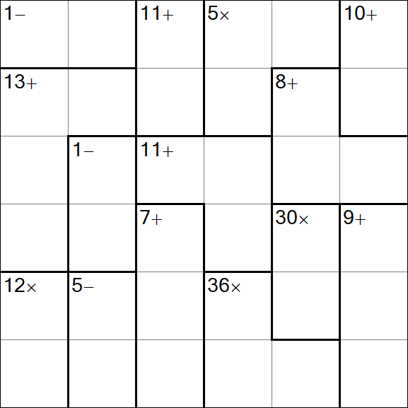 Calcudoku - Difficile