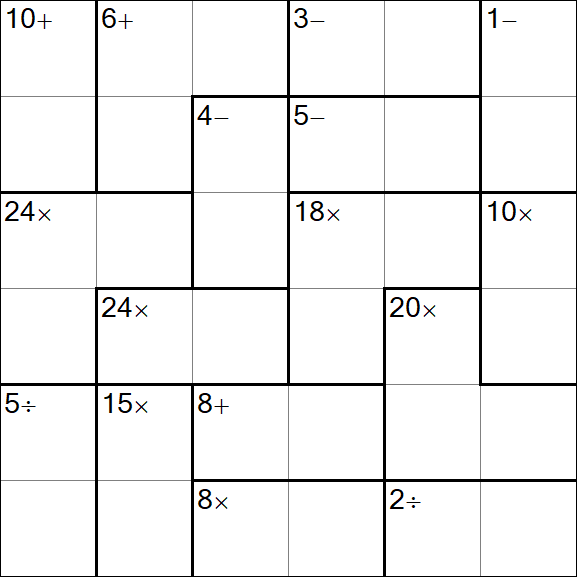 Calcudoku - Difficile