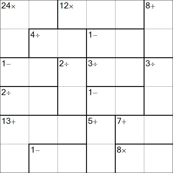 Calcudoku - Difficile