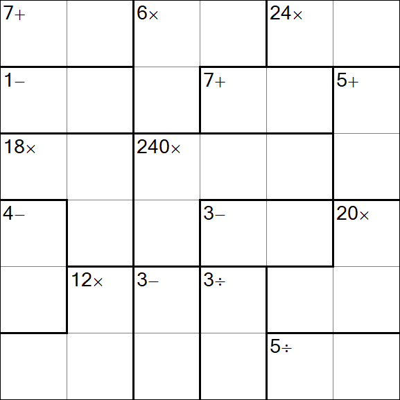 Calcudoku - Difficile