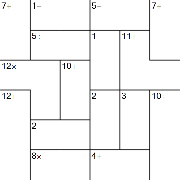 Calcudoku - Difficile