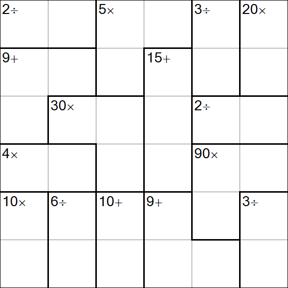Calcudoku - Difficile