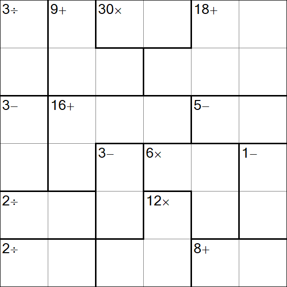 Calcudoku - Difficile