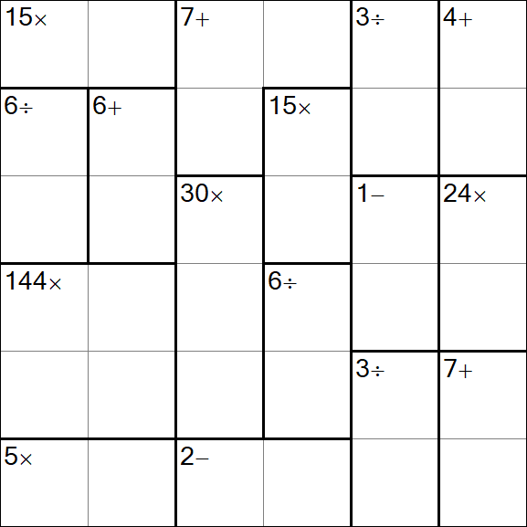 Calcudoku - Difícil