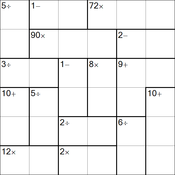 Calcudoku - Difficile