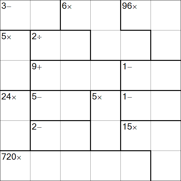 Calcudoku - Difficile