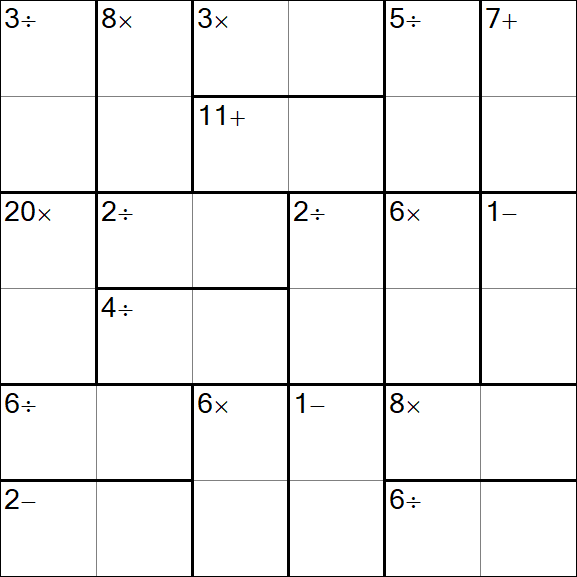 Calcudoku - Difficile