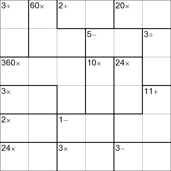 Calcudoku - Difficile