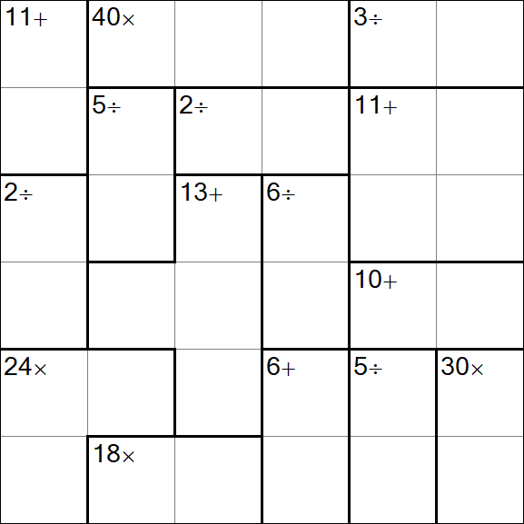 Calcudoku - Difficile