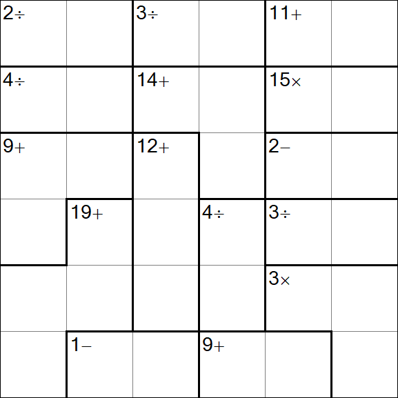 Calcudoku - Hard