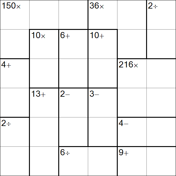 Calcudoku - Difficile