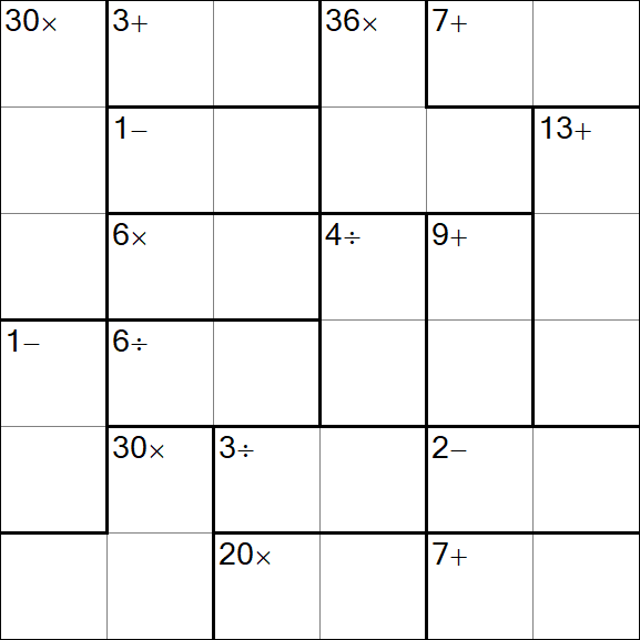 Calcudoku - Difficile