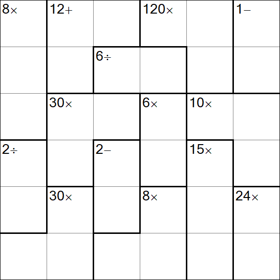 Calcudoku - Difficile