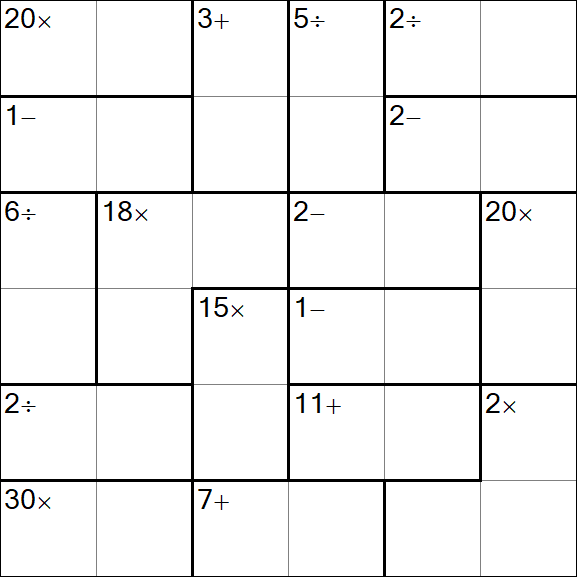 Calcudoku - Difícil