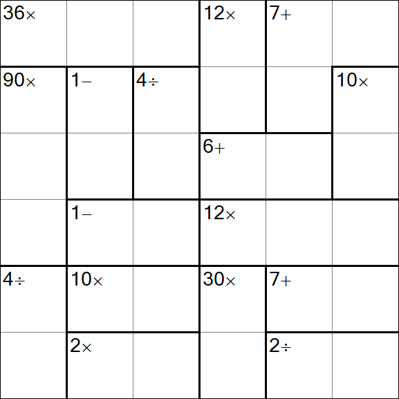 Calcudoku - Difficile