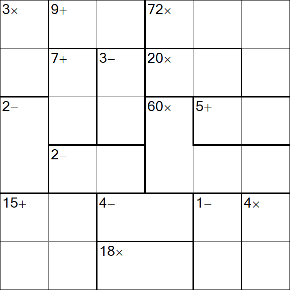 Calcudoku - Difficile