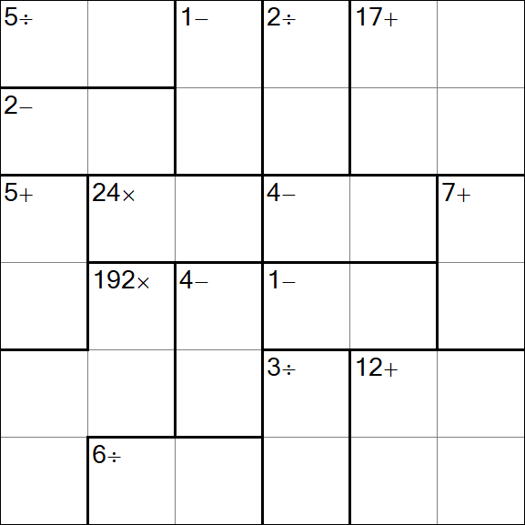 Calcudoku - Difícil