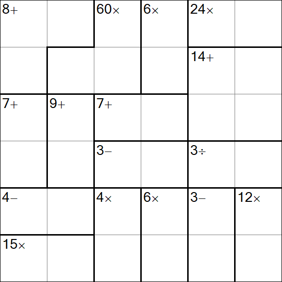 Calcudoku - Difícil