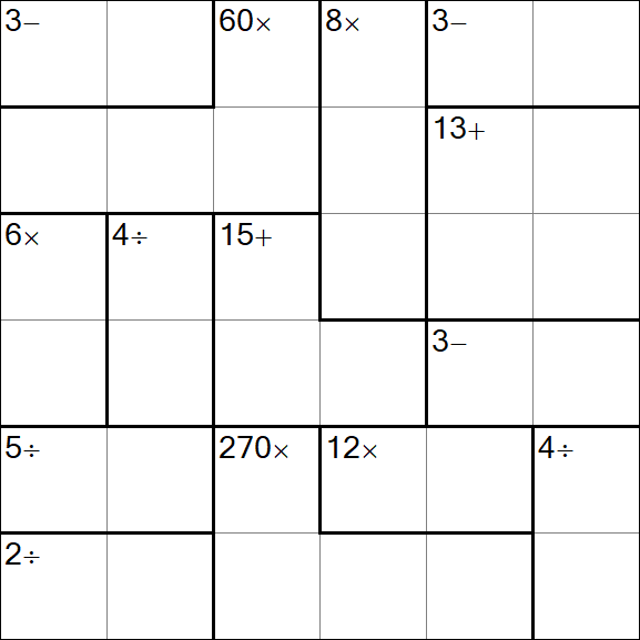 Calcudoku - Difícil