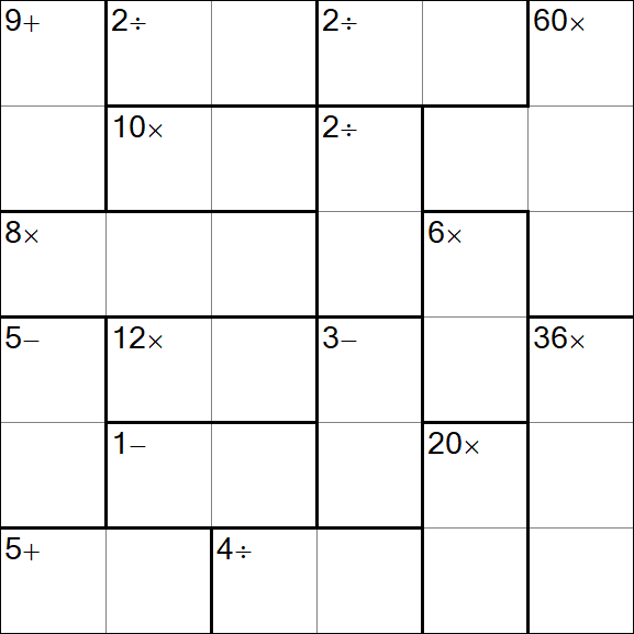 Calcudoku - Difícil