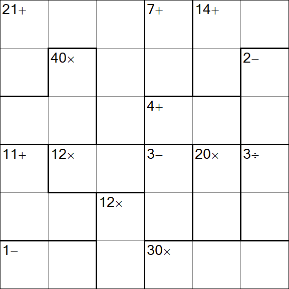 Calcudoku - Difícil