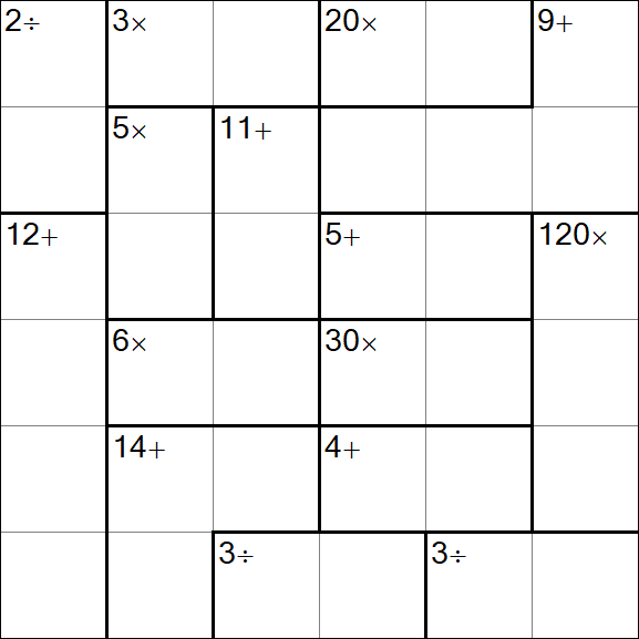Calcudoku - Difícil