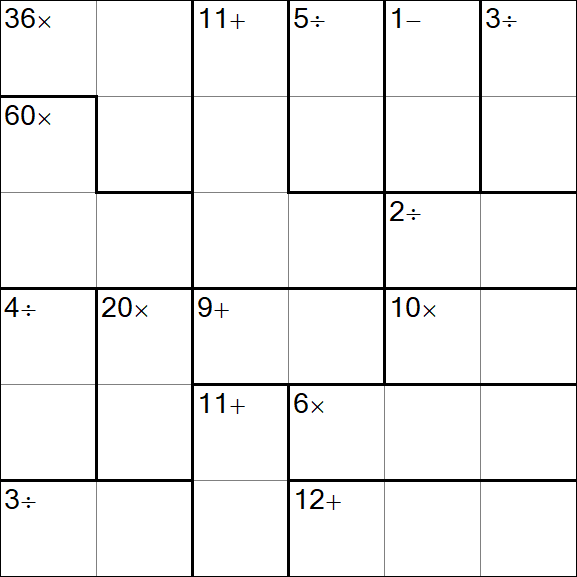 Calcudoku - Difícil